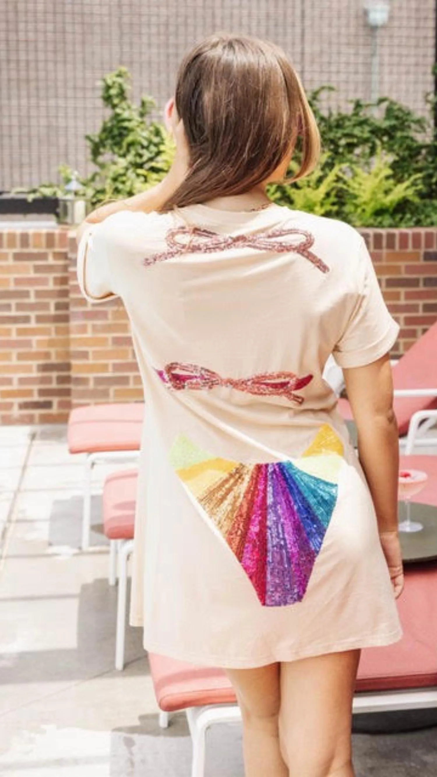 Rainbow Burst Bikini Cover Up In Tan