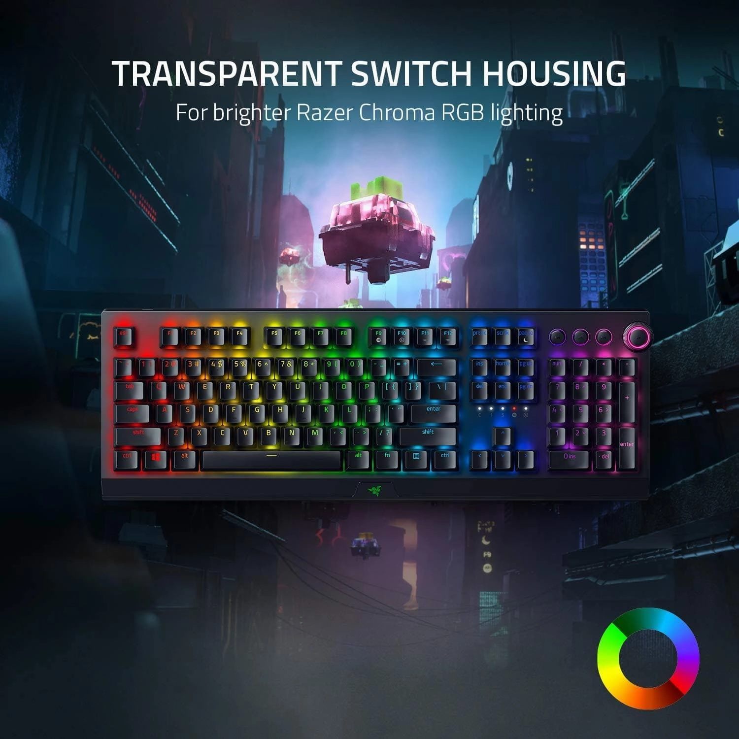 Razer Blackwidow V3 Pro Wireless Gaming Keyword, Mechanical Gaming Keyboard, Wrist Rest, Bluetooth, USB-C, UK Layout - Black