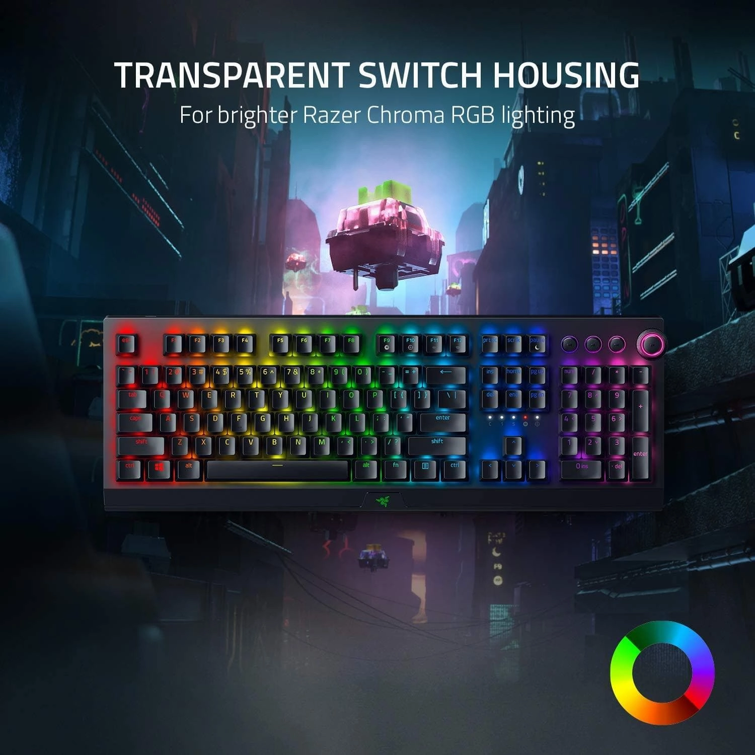 Razer Blackwidow V3 Pro Wireless Gaming Keyword, Mechanical Gaming Keyboard, Wrist Rest, Bluetooth, USB-C, UK Layout - Black