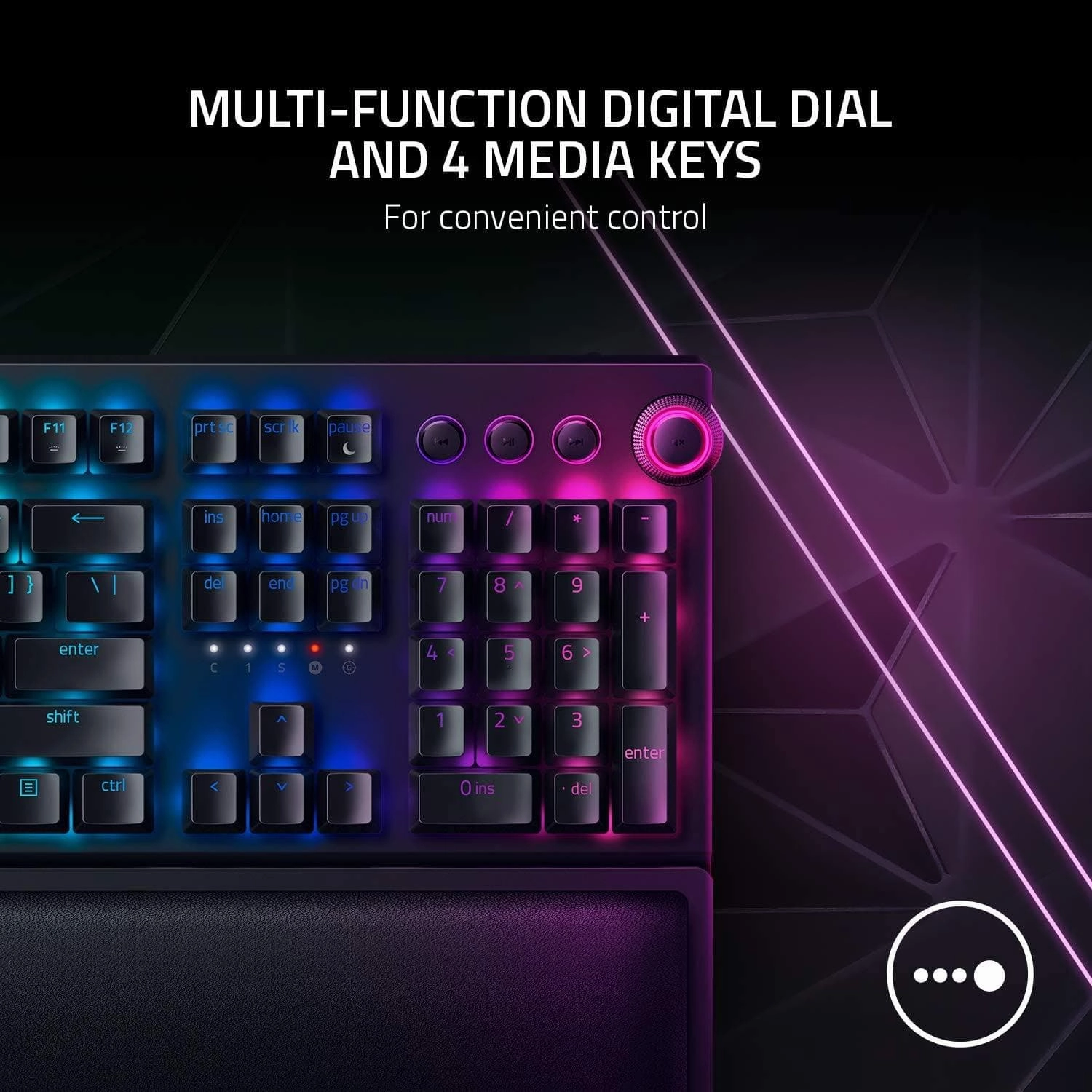 Razer Blackwidow V3 Pro Wireless Gaming Keyword, Mechanical Gaming Keyboard, Wrist Rest, Bluetooth, USB-C, UK Layout - Black