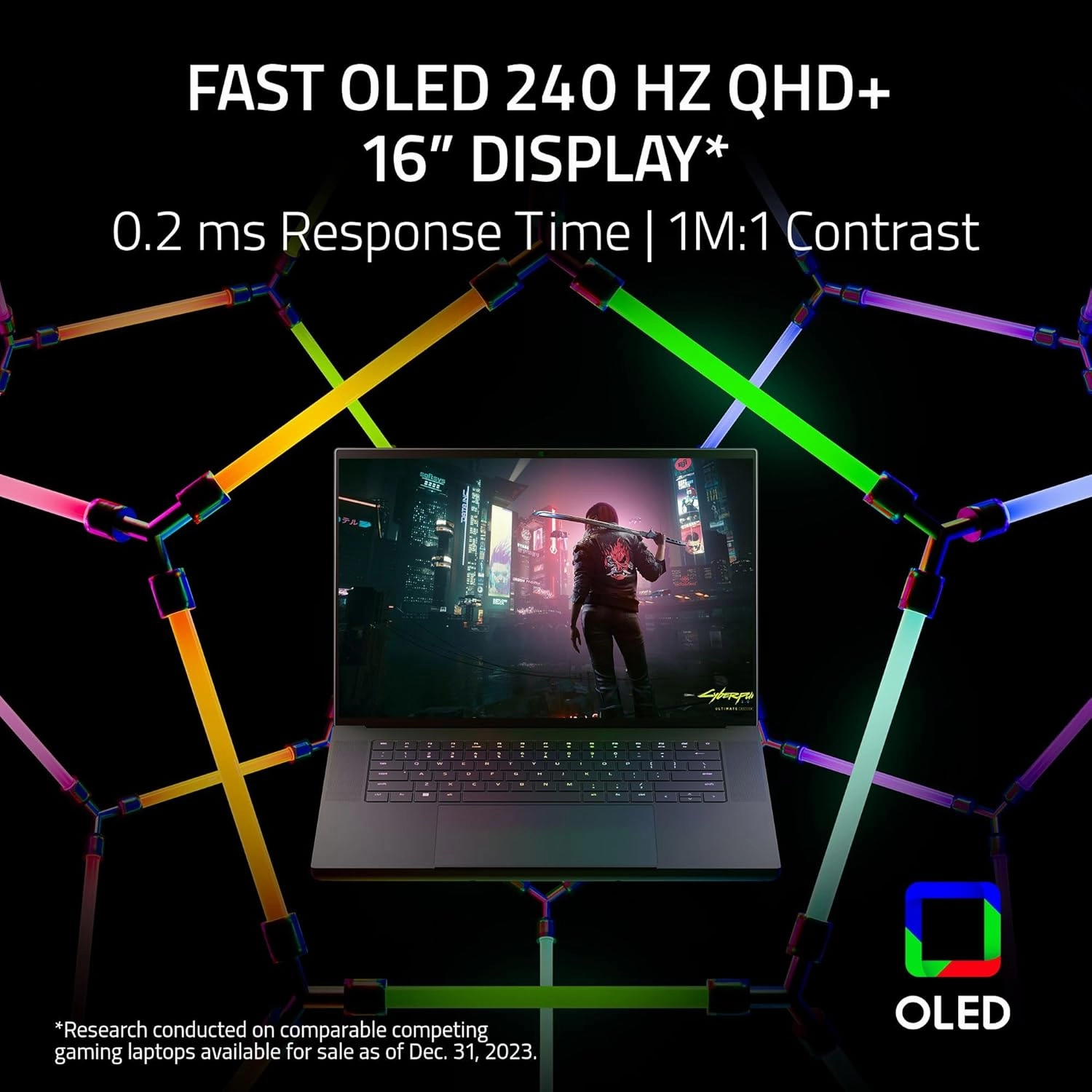 Razer Blade 16 (2024) Gaming Laptop C Intel i9, RTX 4090HX, 16" OLED 240Hz QHD , 64GB DDR5, 4TB SSD, UK Layout, Black