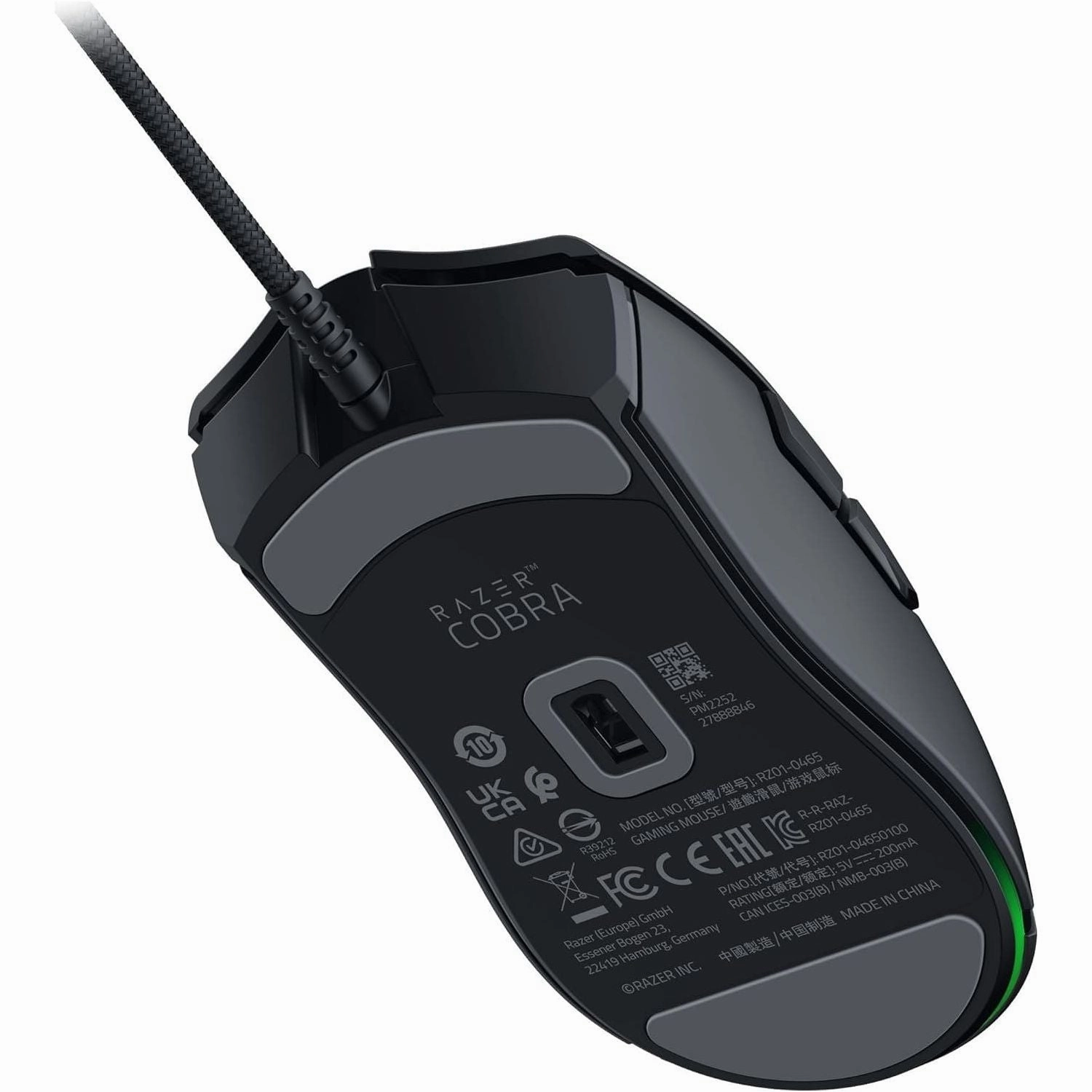 Razer Cobra Lightweight Wired Gaming Mouse, 57g, Chroma RGB Lighting, Optical Mouse Switches Gen-3, Precise Sensor Adjustments - Black