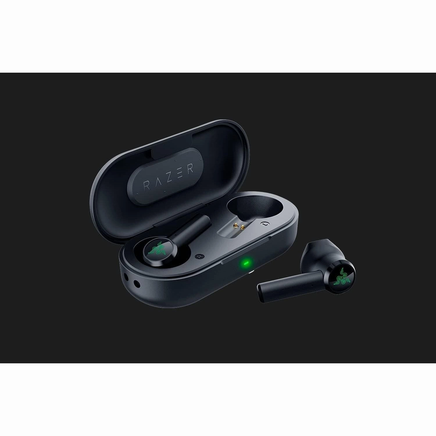 Razer Hammerhead True Wireless - Wireless Earbuds (In-Ear Earphones, Ultra-Low Latency, Water-Repellent, 13 mm Driver, Touch Support, Bluetooth 5.0, Voice Control, Charging Case) Black