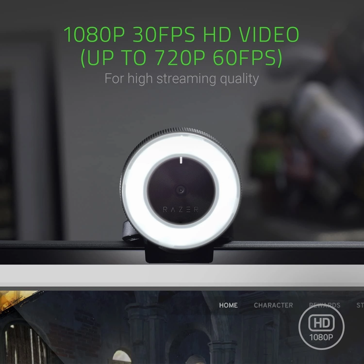 Razer Kiyo - Streaming Camera with Ring Lighting - Black