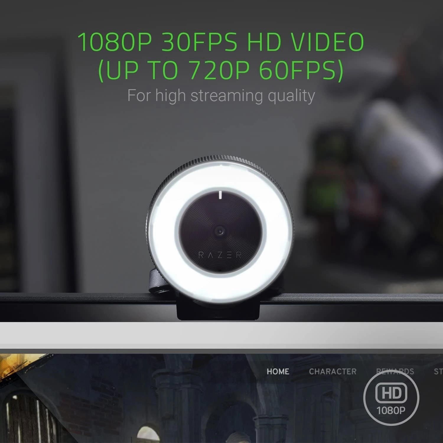 Razer Kiyo - Streaming Camera with Ring Lighting - Black