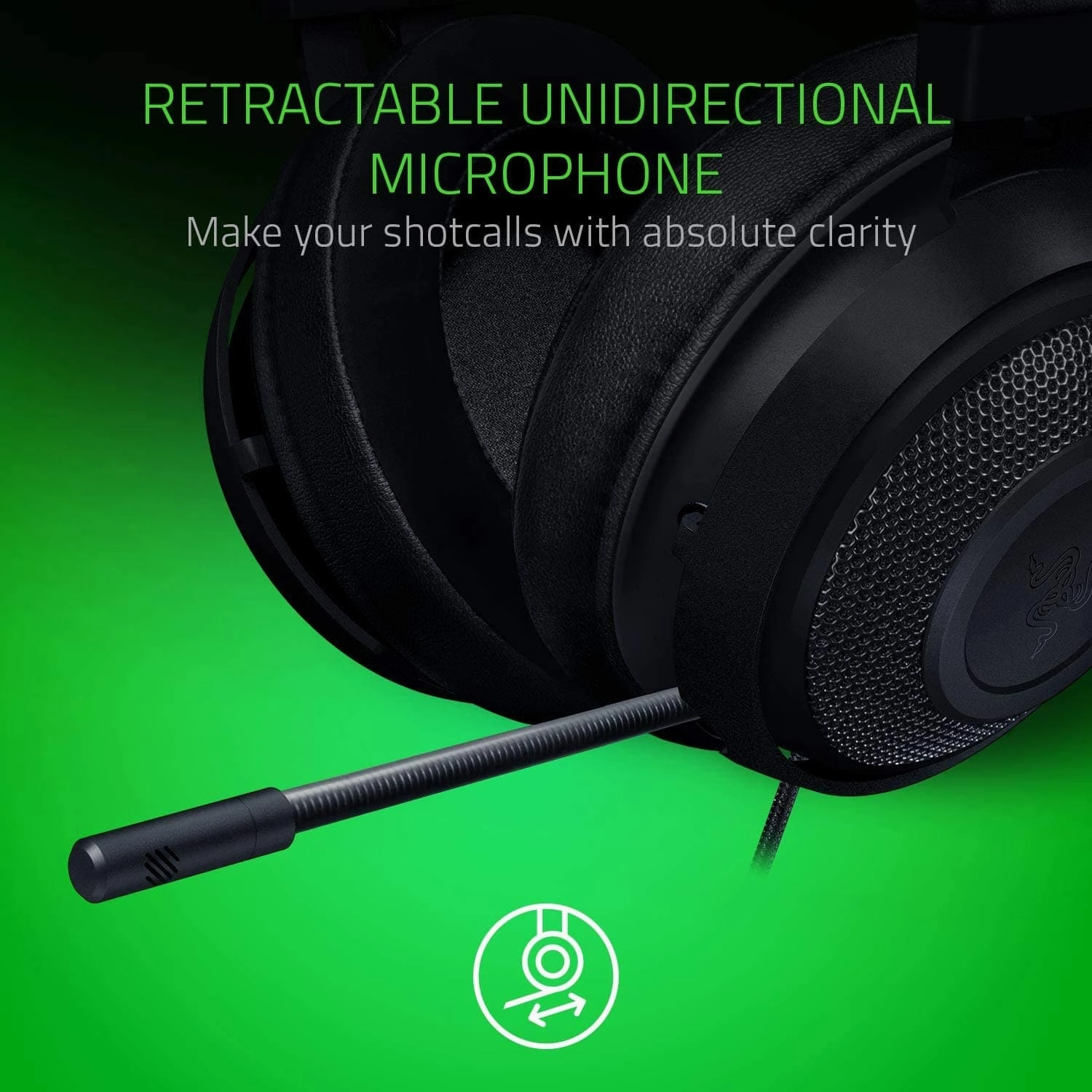 Razer Kraken - Cross-Platform Wired Gaming Headset (Custom Tuned 50mm Drivers, Unidirectional Microphone, 3.5mm Cable with In-line controls, Cross Platform Compatible) Black