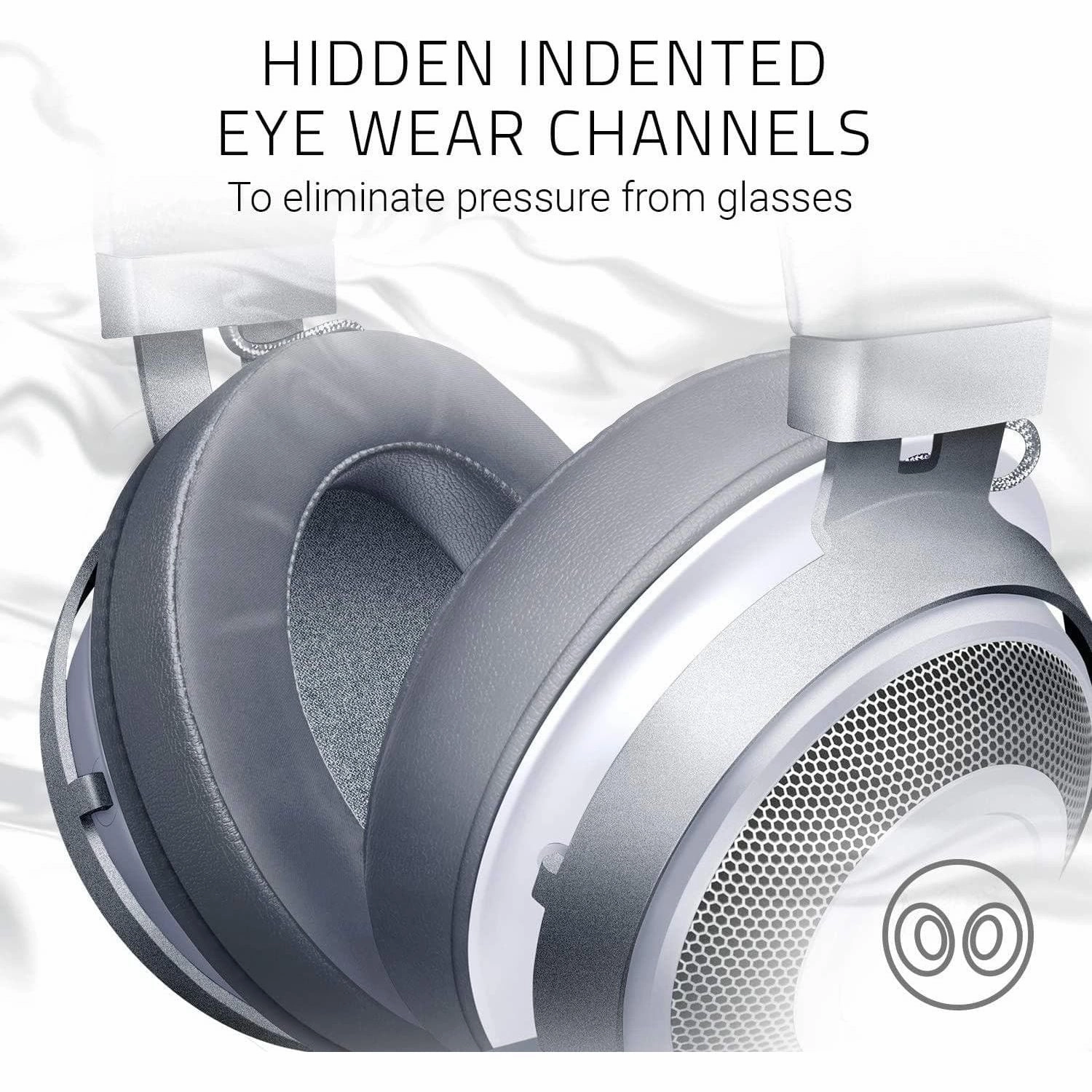Razer Kraken - Cross-Platform Wired Gaming Headset for PC, PS4, Xbox One & Switch, 50mm Diaphragm, 3.5mm Cable with Inline Controls - White