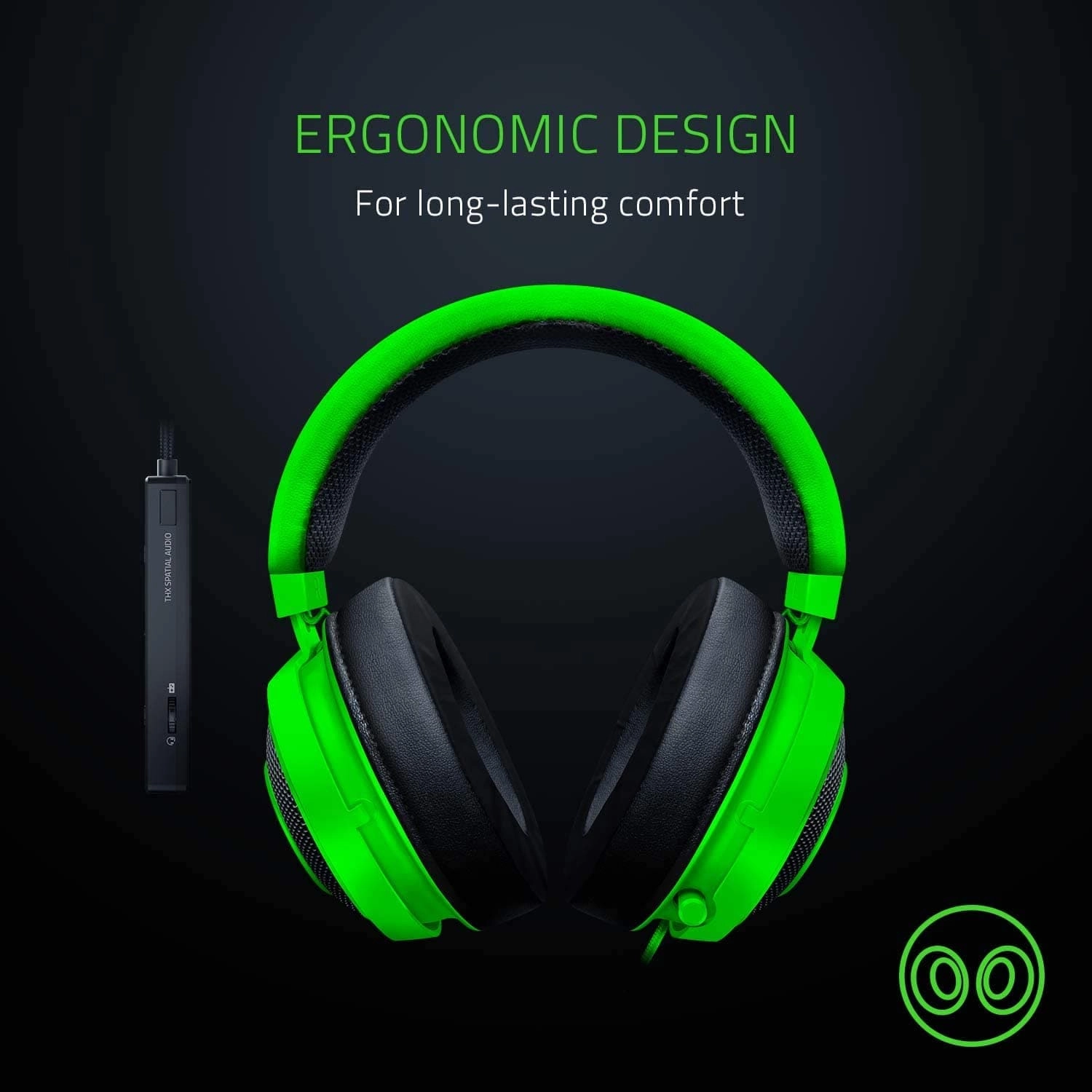 Razer Kraken Tournament Edition - Wired Gaming Headset with USB Audio Controller (THX Spatial Audio, Full Audio Controls, Custom-Tuned 50mm Drivers) Black