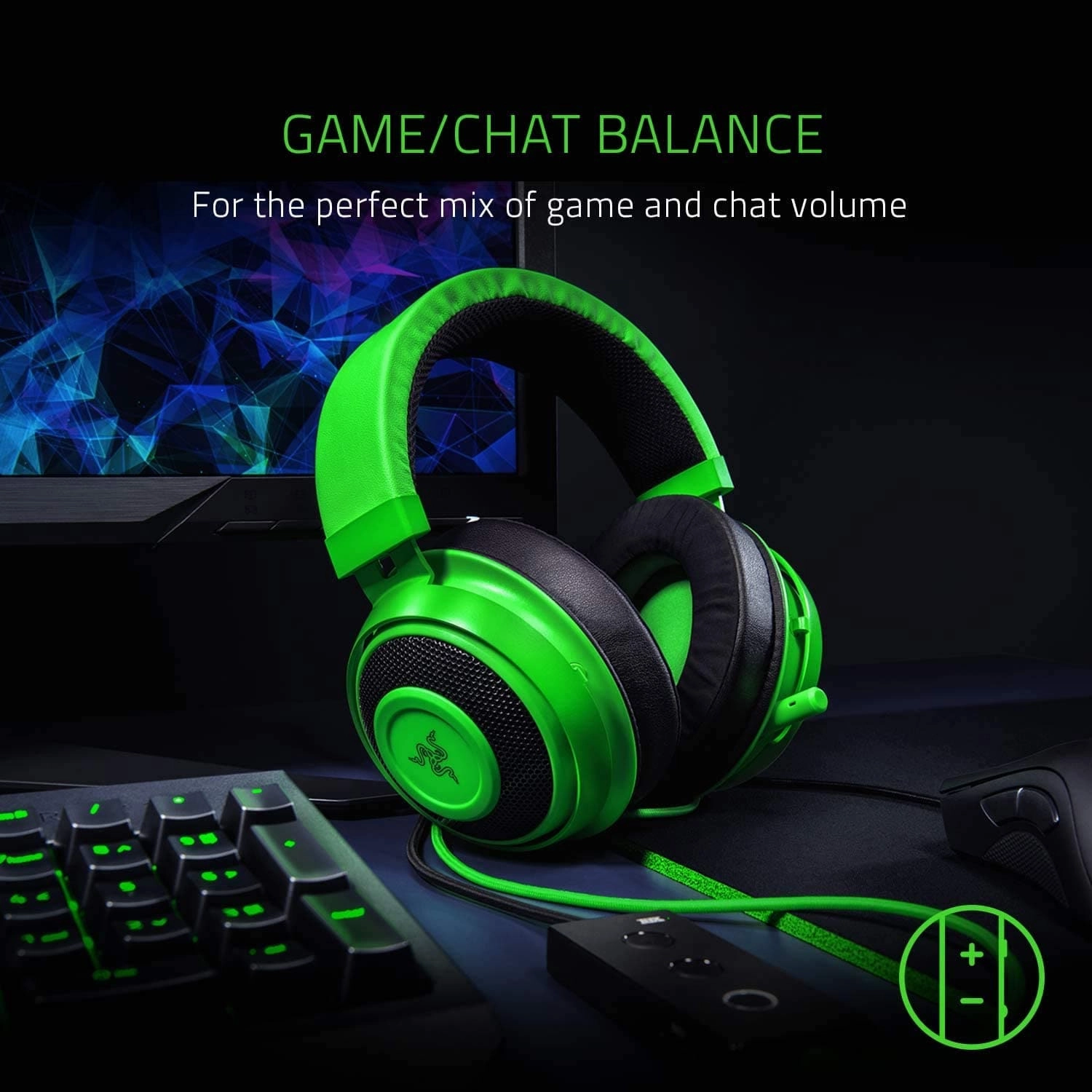 Razer Kraken Tournament Edition - Wired Gaming Headset with USB Audio Controller (THX Spatial Audio, Full Audio Controls, Custom-Tuned 50mm Drivers) Black