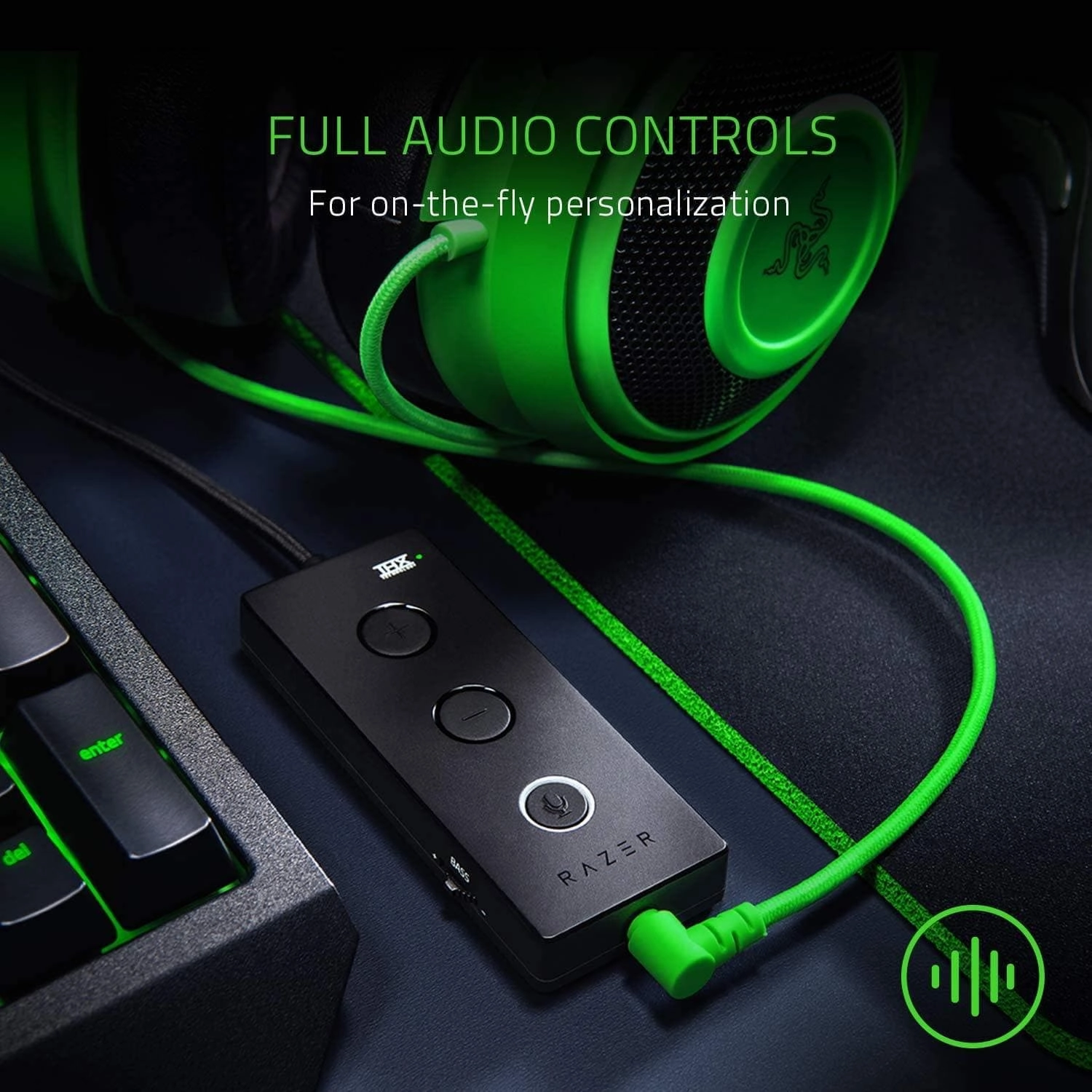 Razer Kraken Tournament Edition -Wired Gaming Headset with USB Audio Controller - Green