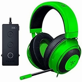 Razer Kraken Tournament Edition -Wired Gaming Headset with USB Audio Controller - Green earbuds and headphones, true wireless earbuds, noise cancelling earbuds