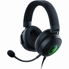 Razer Kraken V3 - Wired USB Gaming Headset with Razer Chroma RGB (TriForce 50mm Drivers, THX Spatial Audio, HyperClear Cardioid Mic, Chroma RGB) Black bluetooth headphones, cheap wireless headphones, headphones with mic