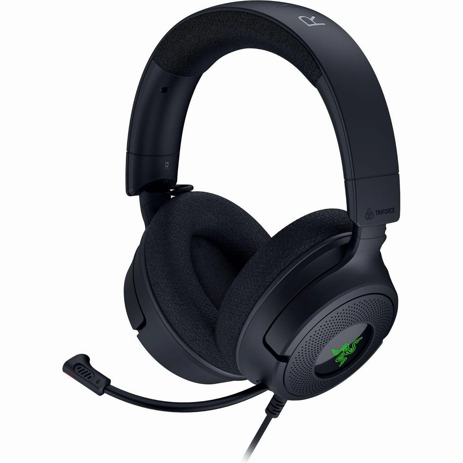Razer Kraken V4 X Wired PC Gaming Headset - TriForce 40mm Drivers, Retractable Mic, 7.1 Surround Sound, Chroma RGB, USB-C for PC, Console & Phones - Black