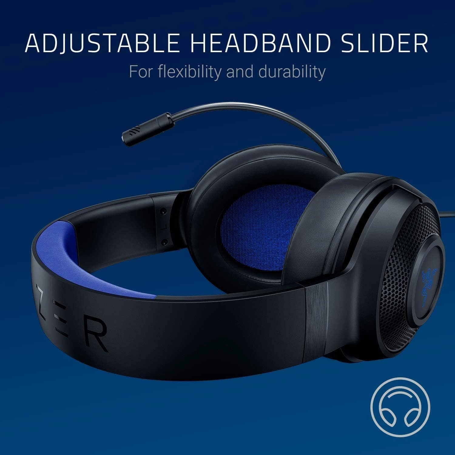 Razer Kraken X Console Gaming Headset - 7.1 Surround Sound, Lightweight, Bendable Mic, PC/Xbox/PS4/Switch, Blue/Black