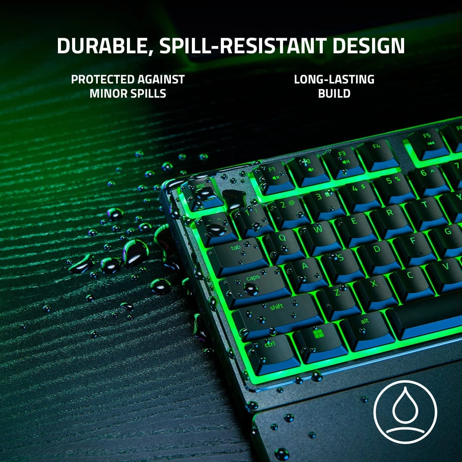 Razer Ornata V3 X - Low-profile membrane Keyboard Chroma RGB (Hybrid Membrane Switch, Ergonomic Wrist Rest) UK Layout | Black