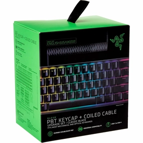 RAZER PBT Keycap & Coiled Cable - UK/US Layout, Classic Black desktop computers, gaming desktop pc, all in one desktop deals