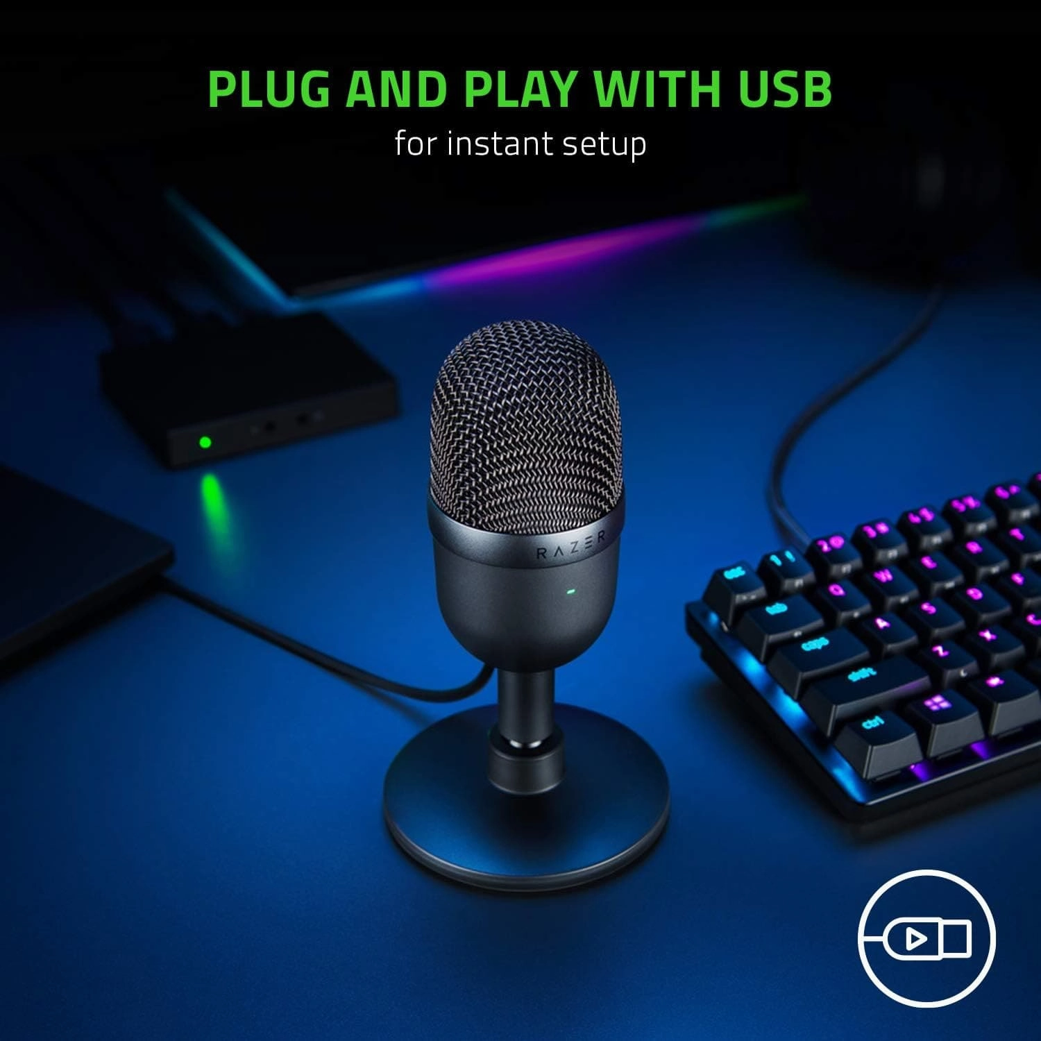 Razer Seiren Mini USB Condenser Microphone for Streaming, Supercardioid Polar Pattern, Tiltable Stand, Integrated Shock Absorber - Quartz Pink