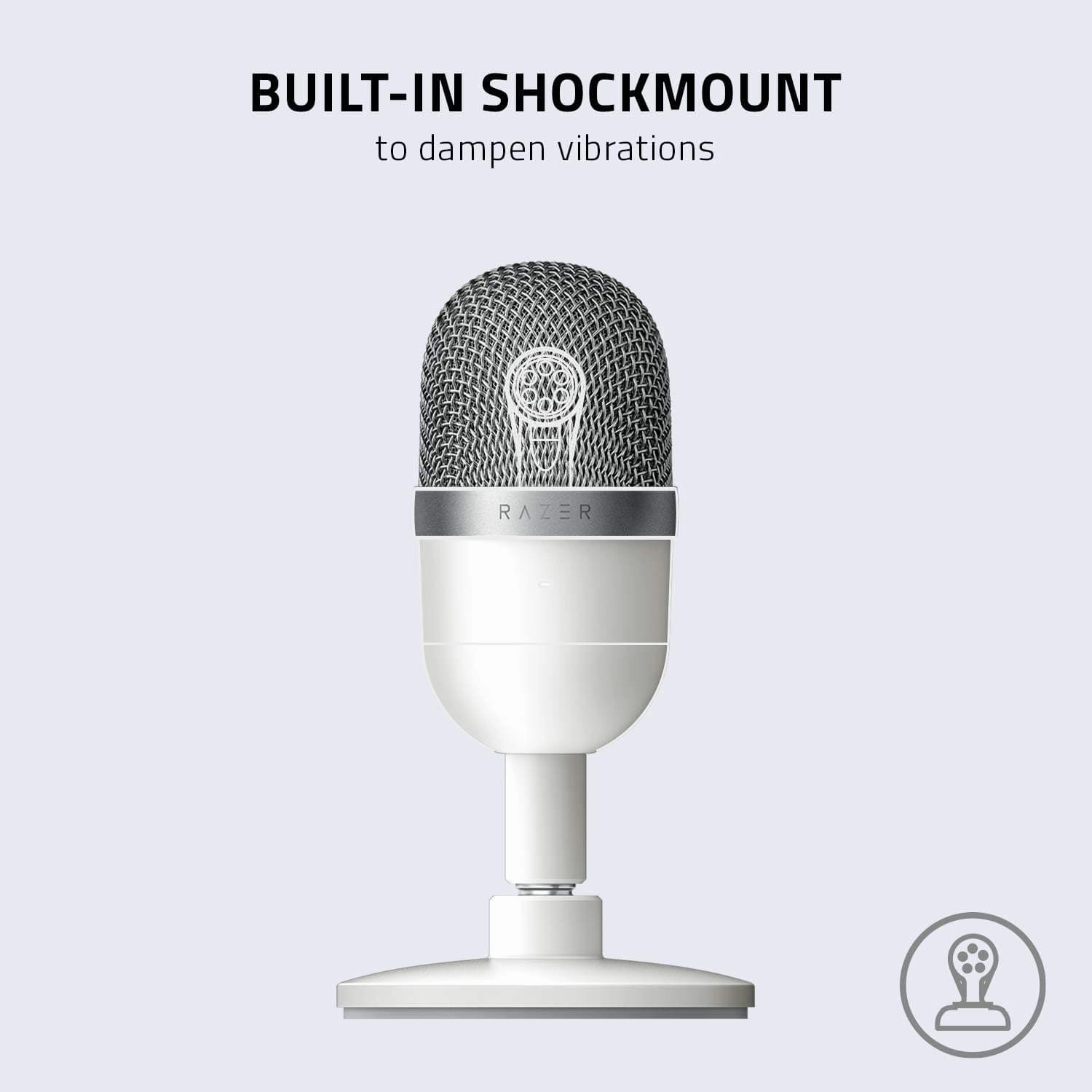 Razer Seiren Mini USB Streaming Microphone: Precise Supercardioid Pickup Pattern - Professional Recording Quality - Ultra-Compact Build - Heavy-Duty Tilting Stand - Shock Resistant - Mercury White