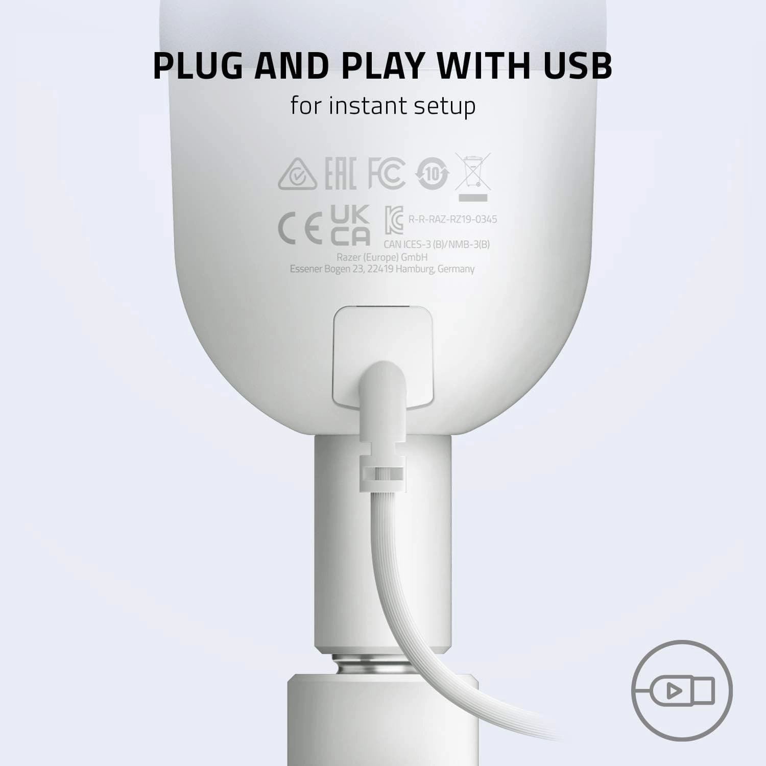 Razer Seiren Mini USB Streaming Microphone: Precise Supercardioid Pickup Pattern - Professional Recording Quality - Ultra-Compact Build - Heavy-Duty Tilting Stand - Shock Resistant - Mercury White
