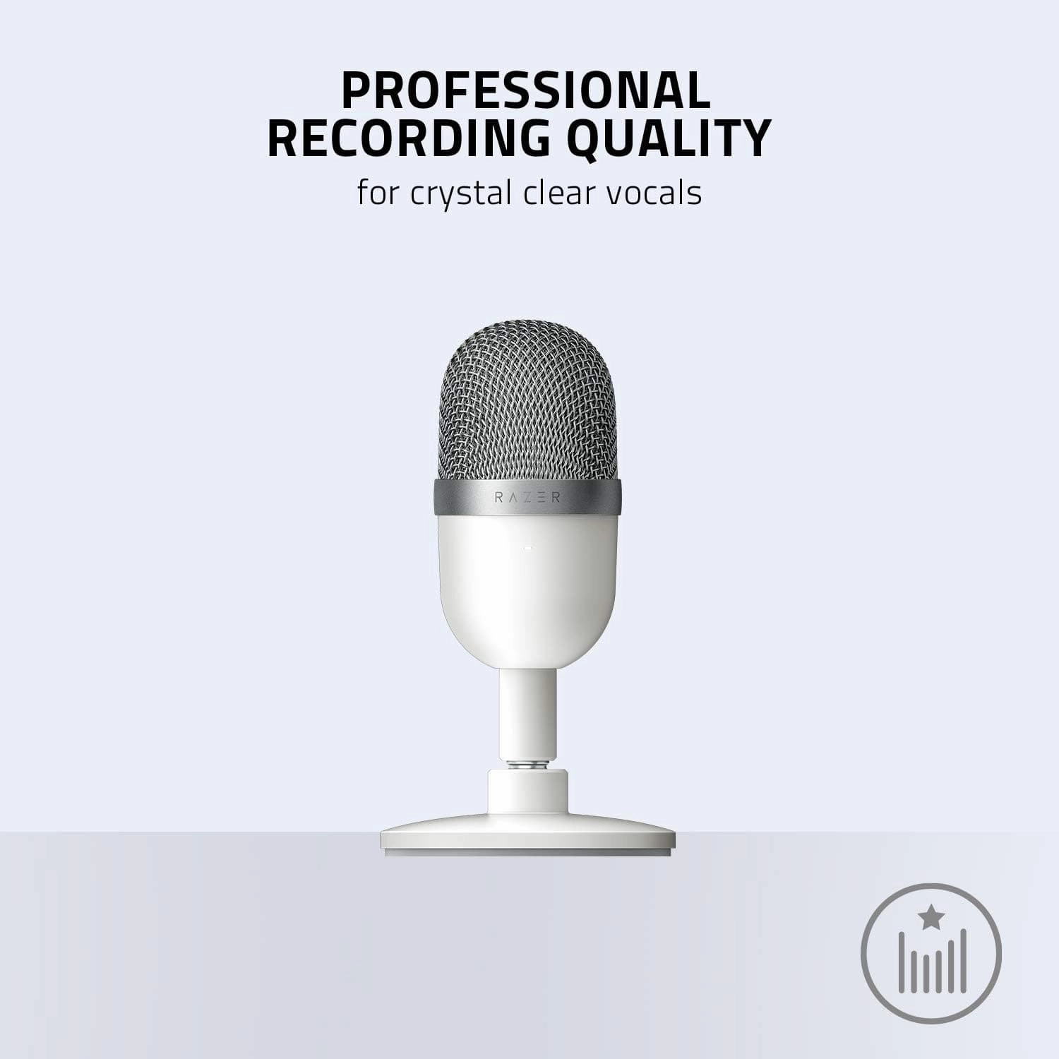 Razer Seiren Mini USB Streaming Microphone: Precise Supercardioid Pickup Pattern - Professional Recording Quality - Ultra-Compact Build - Heavy-Duty Tilting Stand - Shock Resistant - Mercury White