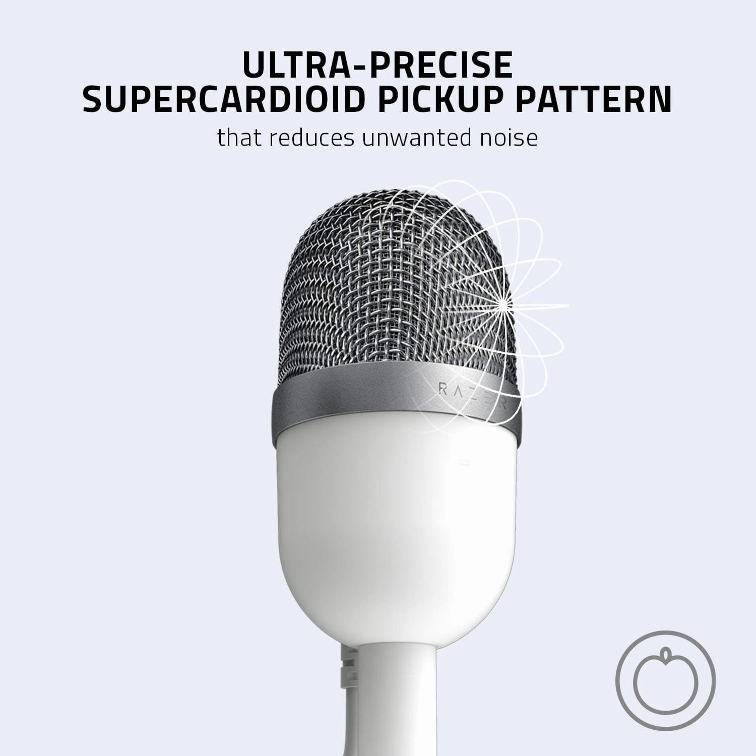 Razer Seiren Mini USB Streaming Microphone: Precise Supercardioid Pickup Pattern - Professional Recording Quality - Ultra-Compact Build - Heavy-Duty Tilting Stand - Shock Resistant - Mercury White
