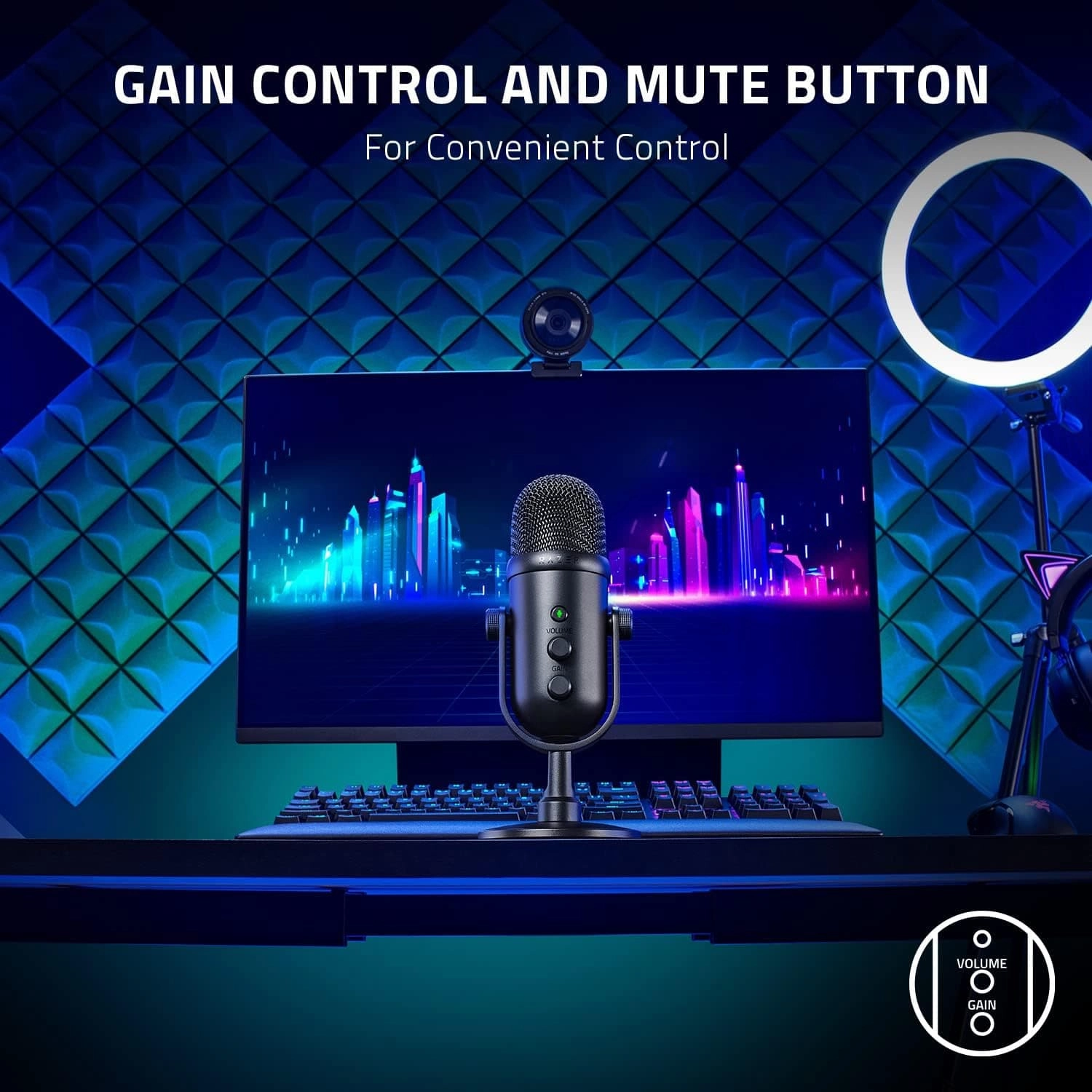 Razer Seiren V2 Pro - Professional-Grade USB Microphone for Streamers- Black
