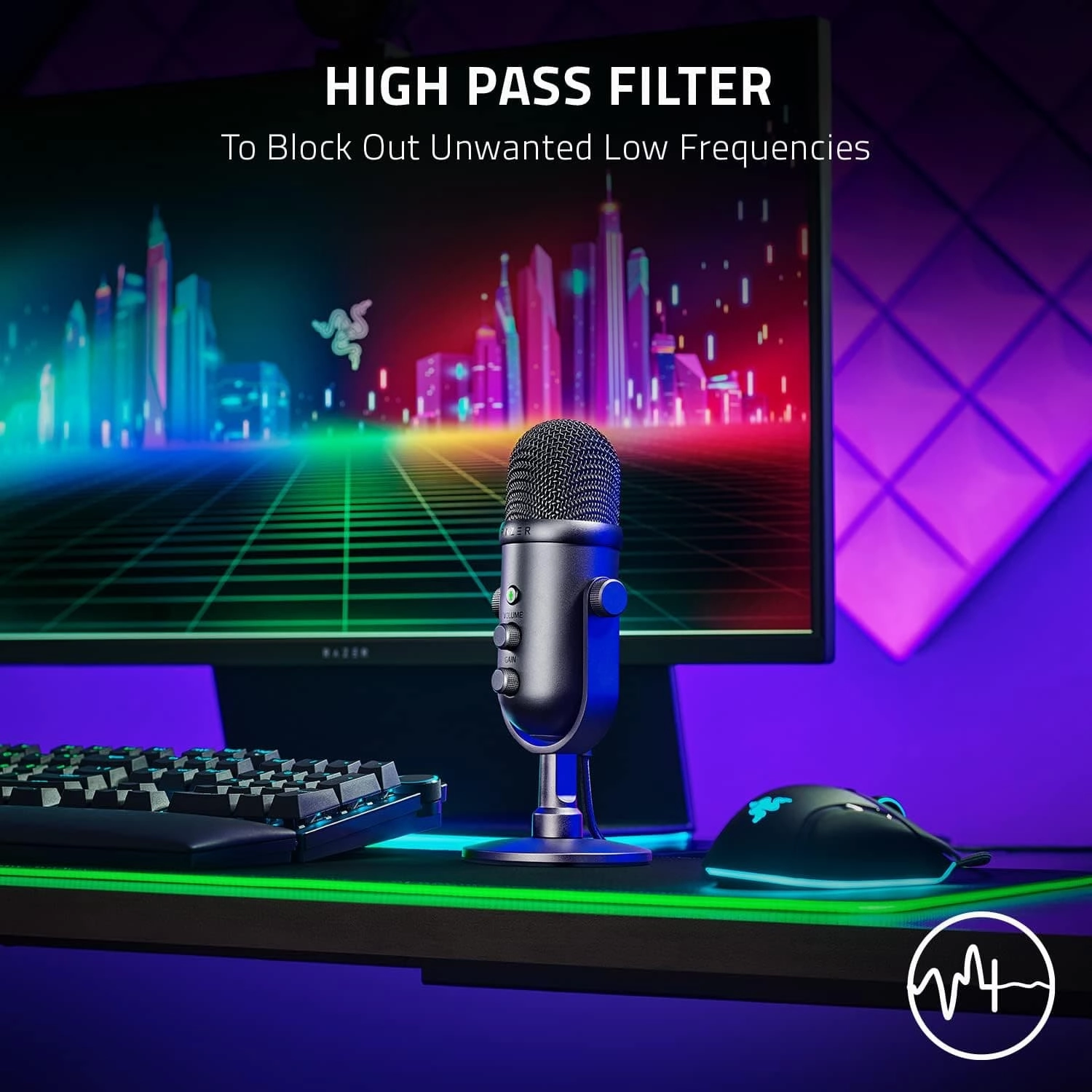 Razer Seiren V2 Pro - Professional-Grade USB Microphone for Streamers- Black