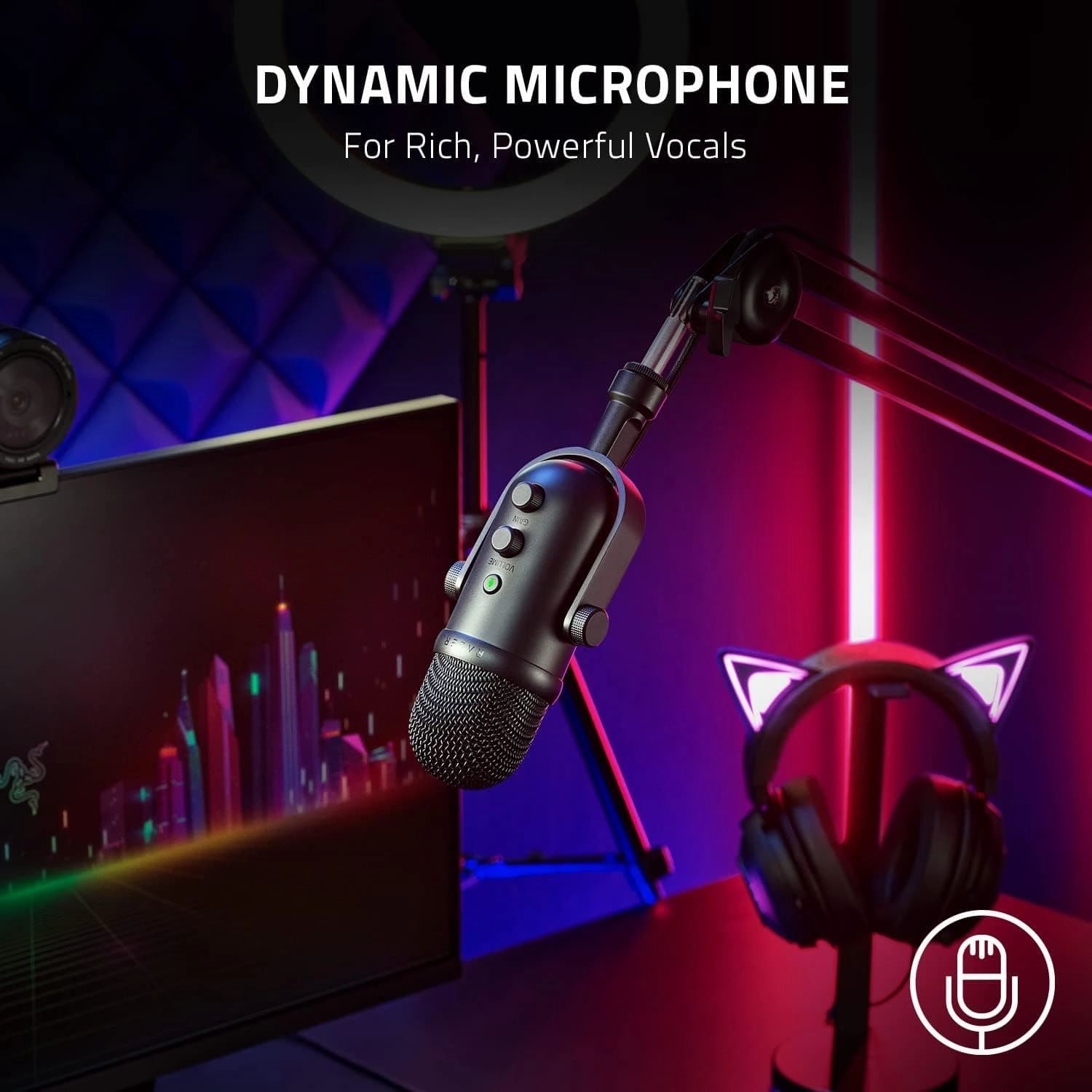 Razer Seiren V2 Pro - Professional-Grade USB Microphone for Streamers- Black