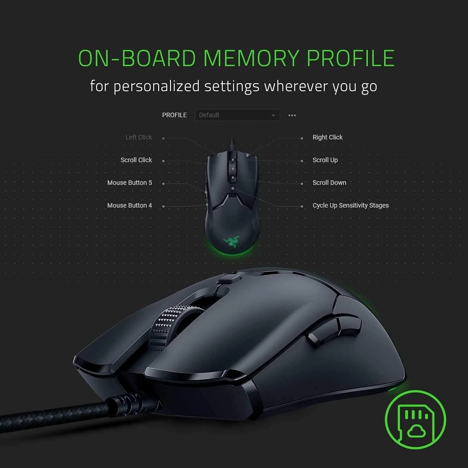 Razer Viper Mini Wired Gaming Mouse for PC and Mac - Black