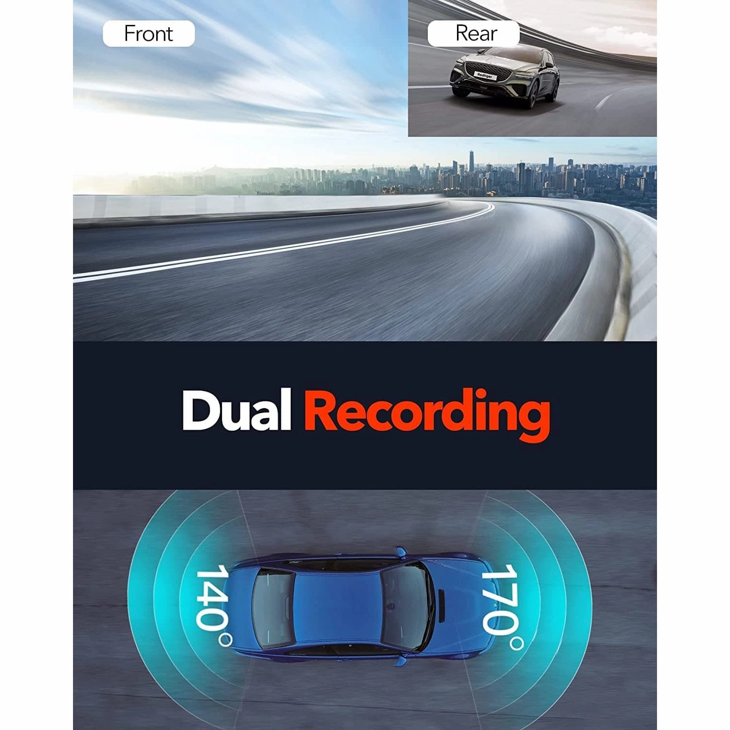 REDTIGER F7N Dash Cam 4K with WiFi GPS Front 4K/2.5K and Rear 1080P Dual Dash Camera for Cars,3.18" Display Dashcam,170?? Wide Angle Dashboard Camera Recorder,Parking Monitor,Support 256GB Max