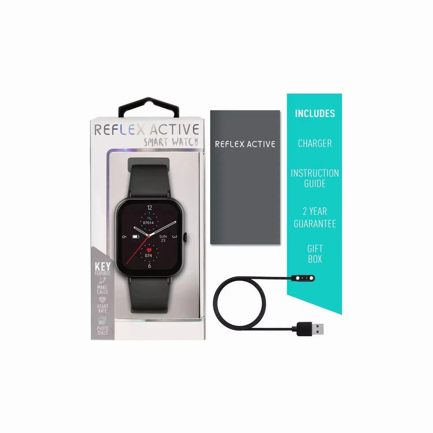 Reflex Active Series 23 Black Strap Smart Watch