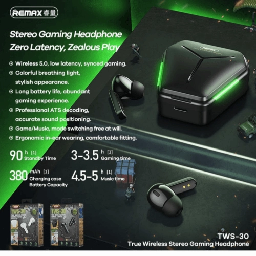 Remax True Wireless Gaming Earbuds Black (TWS-30)