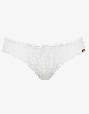 Retro Purity Zip Back Bikini Bottom - White