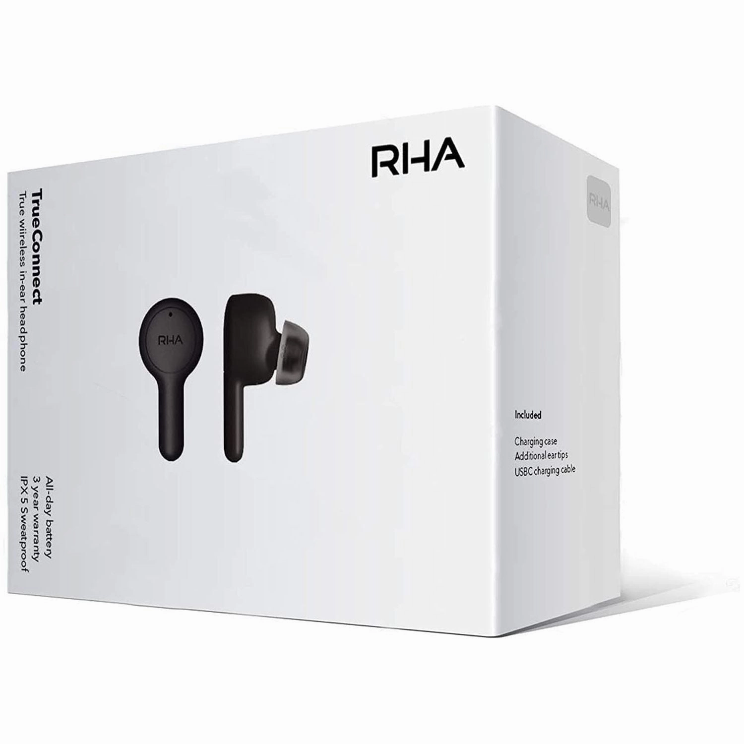 RHA Trueconnect - Carbon Black: True Wireless Earbuds with Bluetooth 5 & Sweatproof for Sport Activity