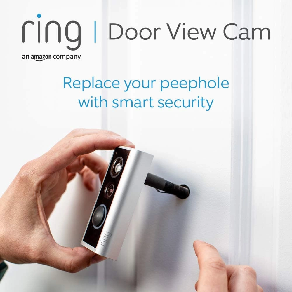 Ring Door View Cam by Amazon, 1080p HD Video Doorbell, Two-Way Talk, WiFi, For Doors 34-55mm Thick