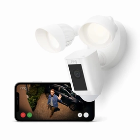 Ring Floodlight Cam Wired Plus - 1080p HD, LED Lights, Siren, Wi-Fi, Hardwired, White, 30-Day Ring Protect Trial xbox console, buy xbox series x, xbox accessories online