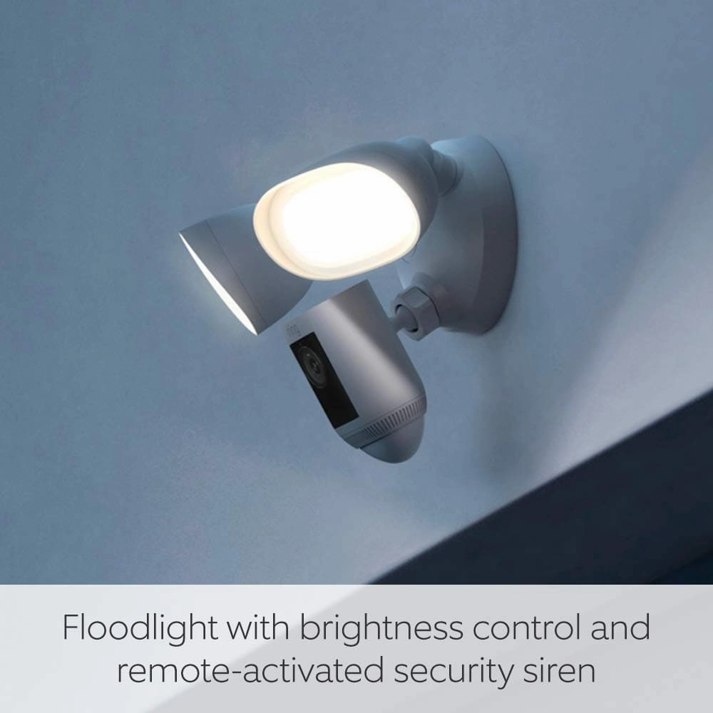 RING Floodlight Wired Pro Full HD 1080p WiFi Security Camera - White