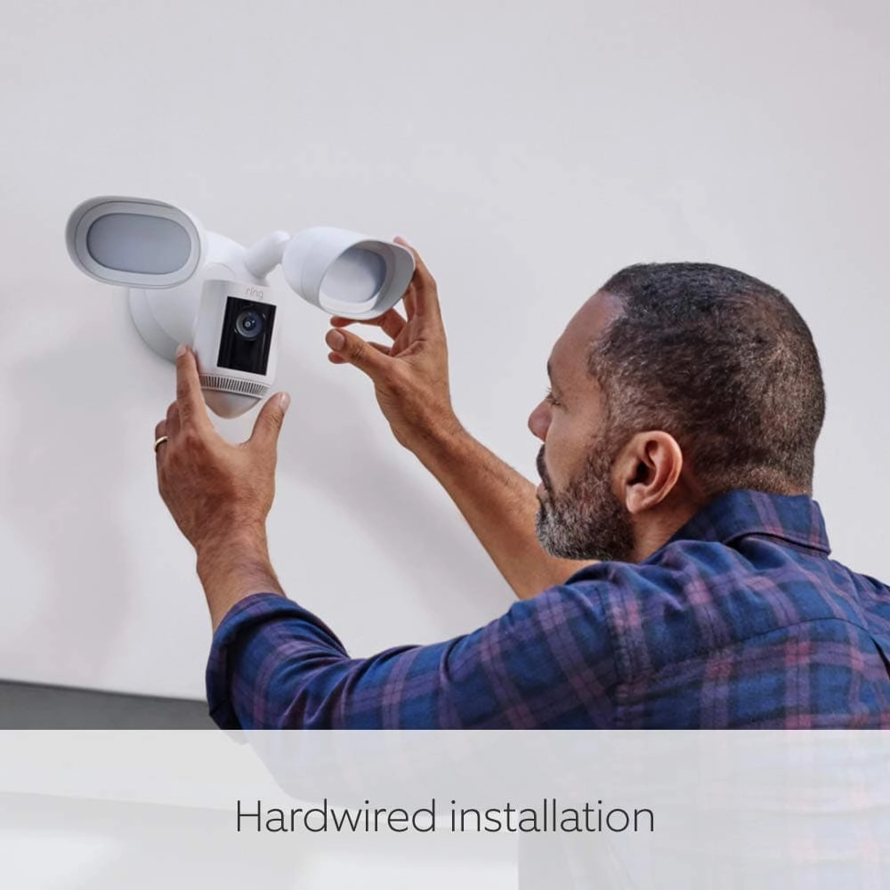RING Floodlight Wired Pro Full HD 1080p WiFi Security Camera - White