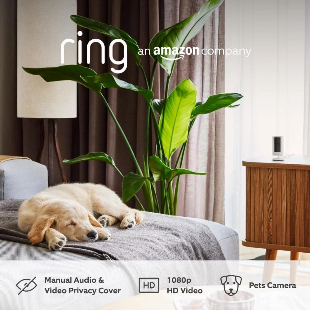 Ring Indoor Camera (2nd Gen) by Amazon  1080p HD Plug-In Pet Security Camera with Two-Way Talk, Wi-Fi, Privacy Cover, DIY Setup CCTV Alternative