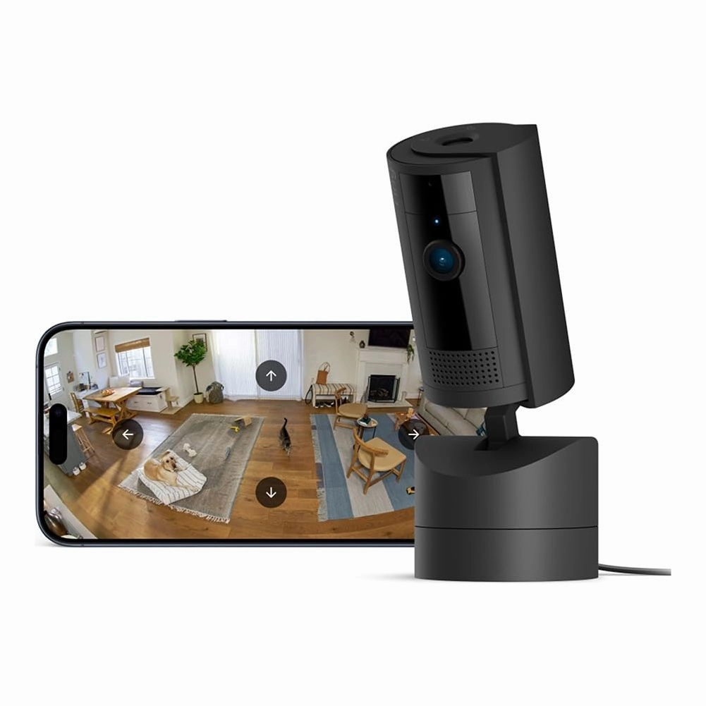 Ring Pan-Tilt Indoor Camera Plug-In Pet and Home Security Camera 360 Coverage, HD Video, and Two-Way Talk