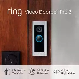 Ring Pro 2 Plug In Video Doorbell - Silver