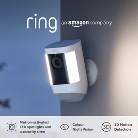 Ring Spotlight Cam Pro Battery by Amazon | Outdoor Security Camera 1080p HDR Video, 3D Motion Detection, Bird's-Eye View, LED Spotlights, alternative to CCTV | 30-day free trial of Ring Protect xbox console, buy xbox series x, xbox accessories online