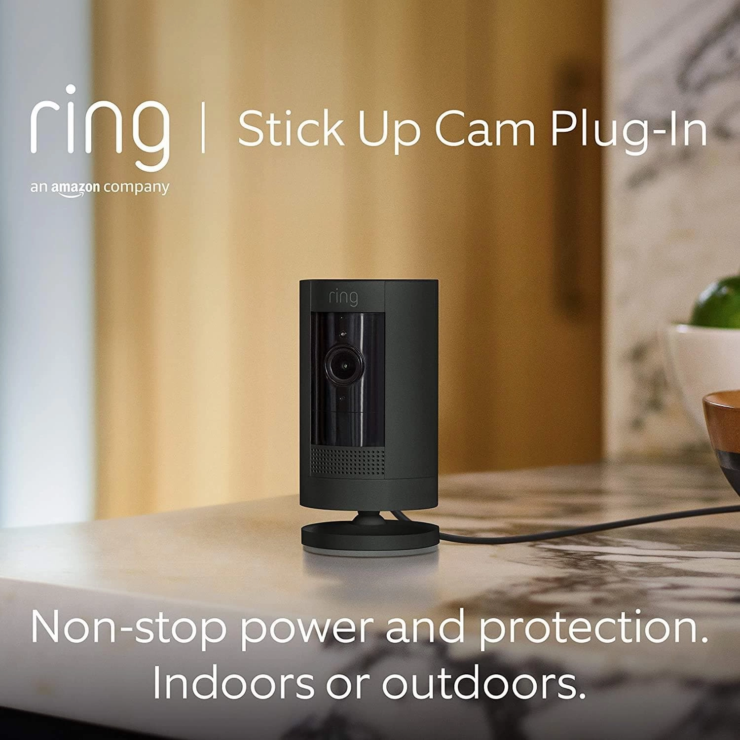 Ring Stick Up Cam, HD Outdoor Wired Home Security Camera System with Two-Way Talk, Works with Alexa