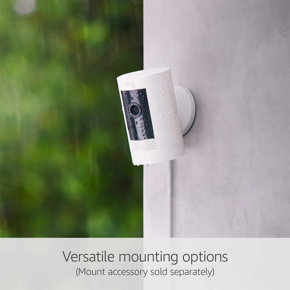 Ring Stick Up Cam Plug-In Outdoor HD Security Camera 1080p Video, Two-Way Talk, Wi-Fi, Alexa-Compatible