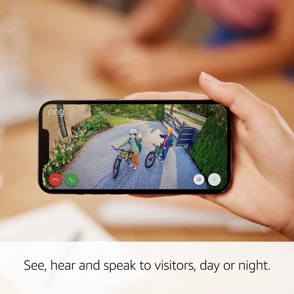 Ring Stick Up Cam Plug-In Outdoor HD Security Camera 1080p Video, Two-Way Talk, Wi-Fi, Alexa-Compatible