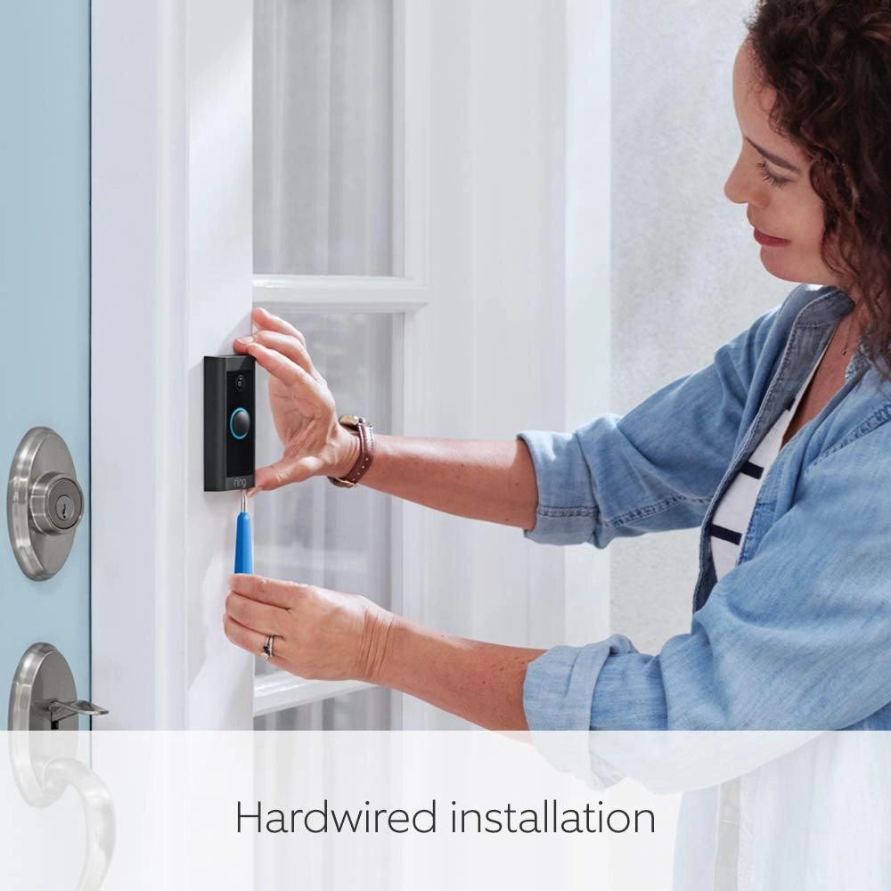 Ring Video Doorbell Wired Hardwired Security Camera with 1080p HD Video