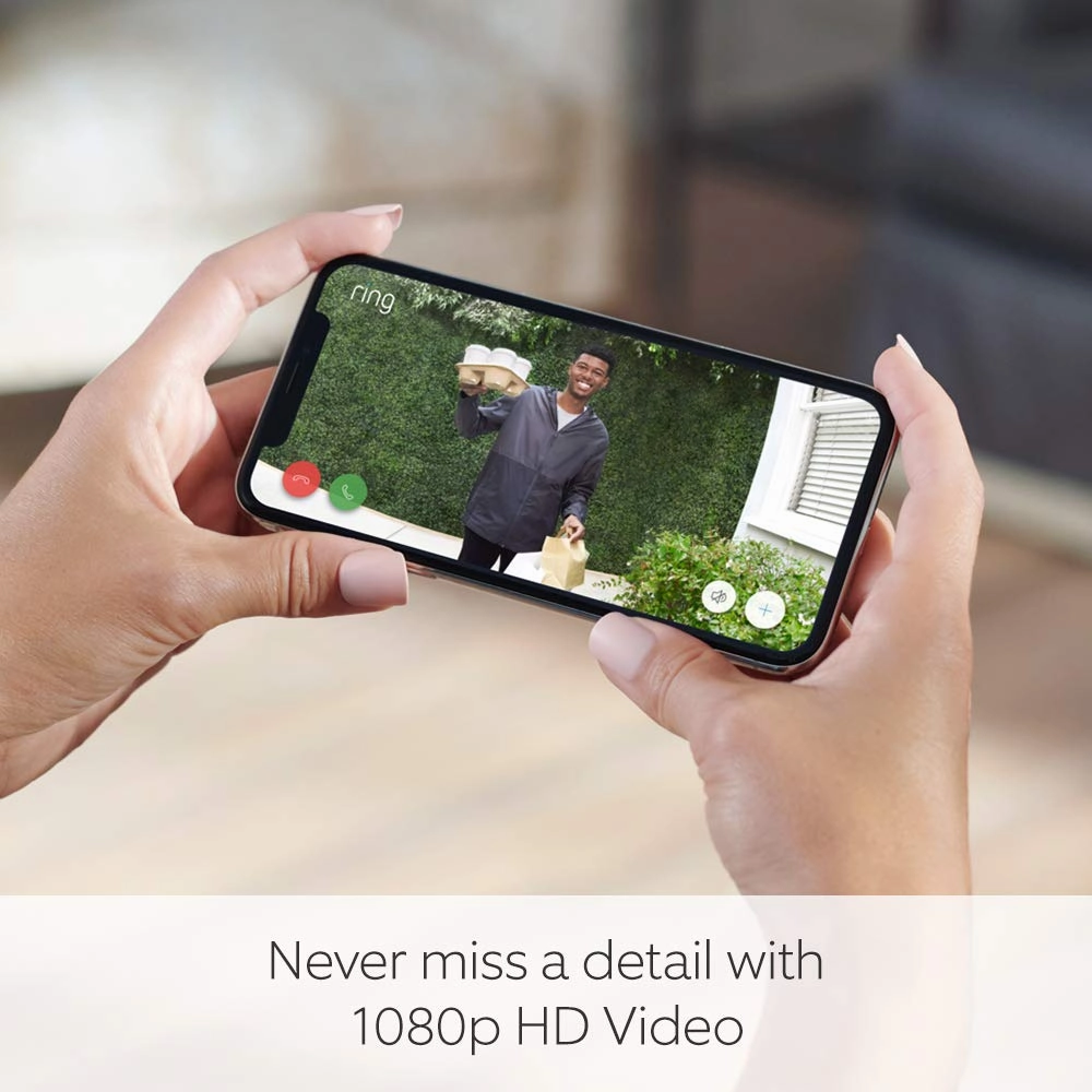Ring Video Doorbell Wired Hardwired Security Camera with 1080p HD Video
