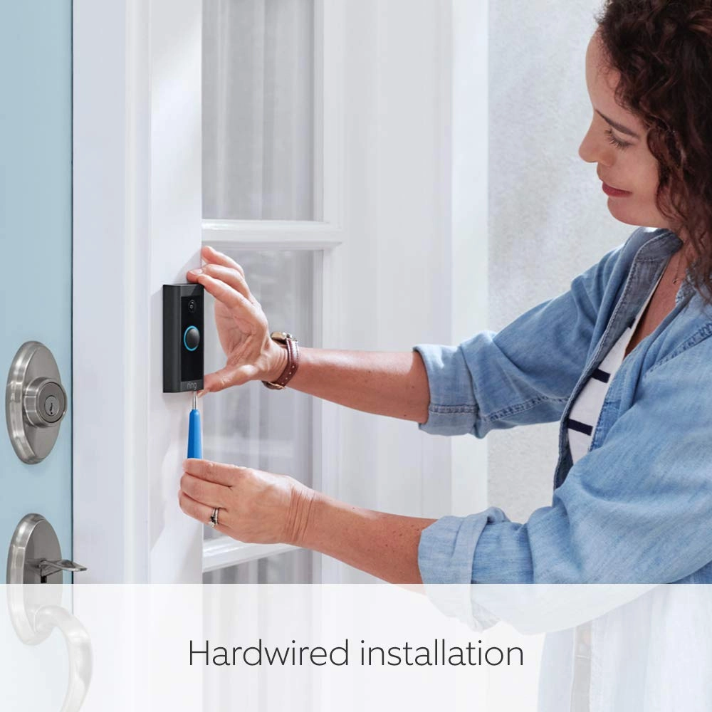 Ring Video Doorbell Wired Hardwired Security Camera with 1080p HD Video