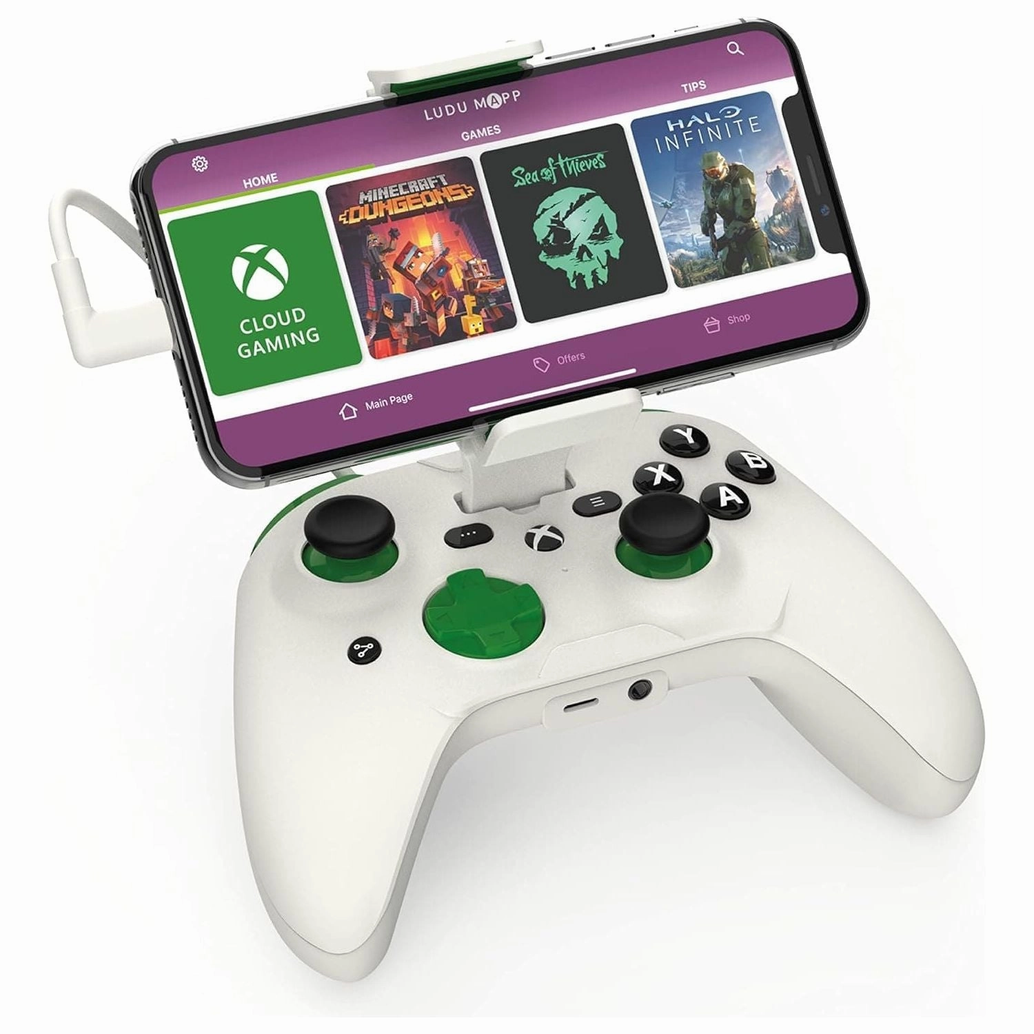 RiotPWR Xbox Edition iPhone Cloud Gaming Controller, Mobile Handheld Console for iPhone, 1 Month Free Xbox Game Pass Ultimate, MFi Certified for iOS