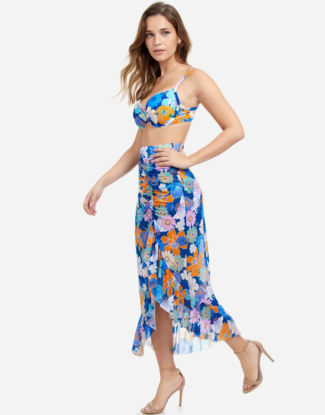 Rising Sun Ruffle Skirt - Blue